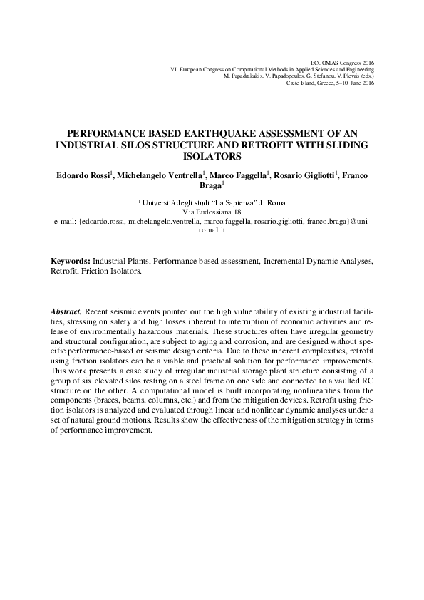 (PDF) Performance Based Earthquake Assessment of an Industrial Silos ...