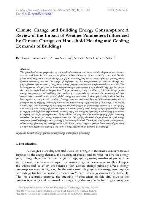 (PDF) Climate Change and Building Energy Consumption: A Review of the ...