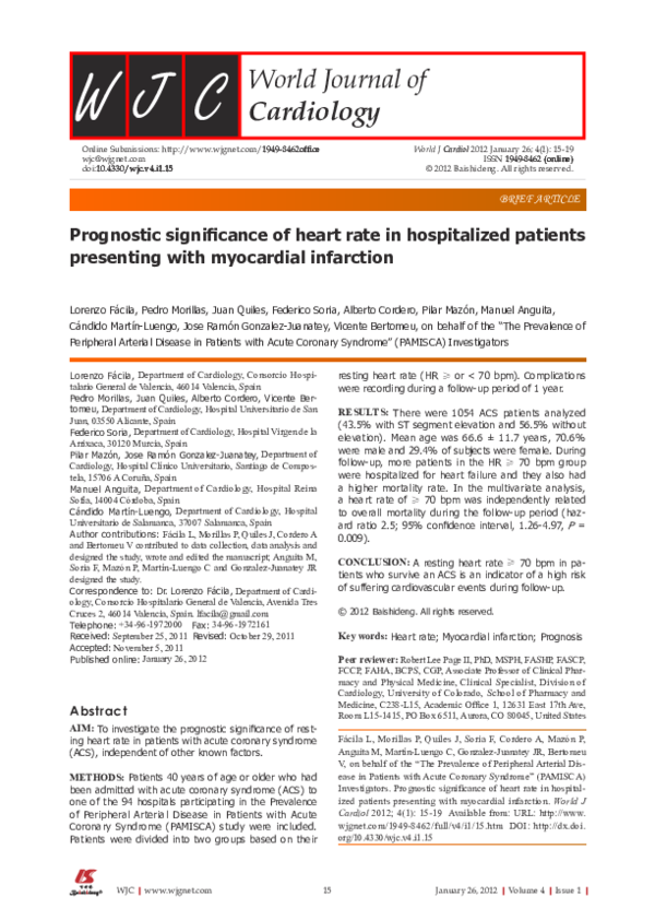 (PDF) Prognostic significance of heart rate in hospitalized patients ...