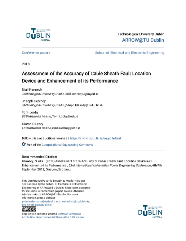 (PDF) Assessment of the Accuracy of Cable Sheath Fault Location Device ...