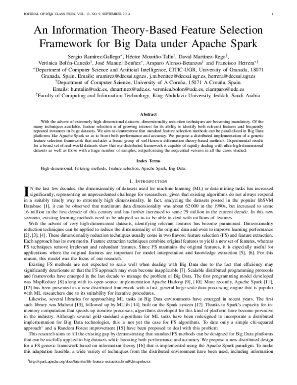 (PDF) An Information Theory-Based Feature Selection Framework for Big ...