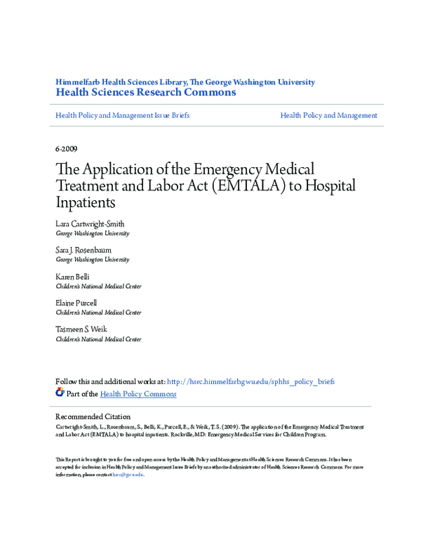 (PDF) The Application of the Emergency Medical Treatment and Labor Act ...