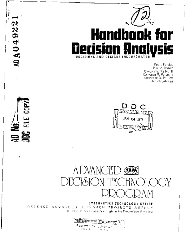 (PDF) Handbook for Decision Analysis