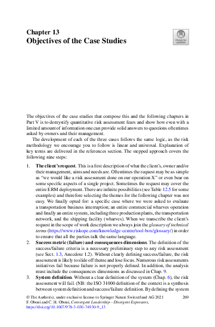 (PDF) Objectives of the Case Studies
