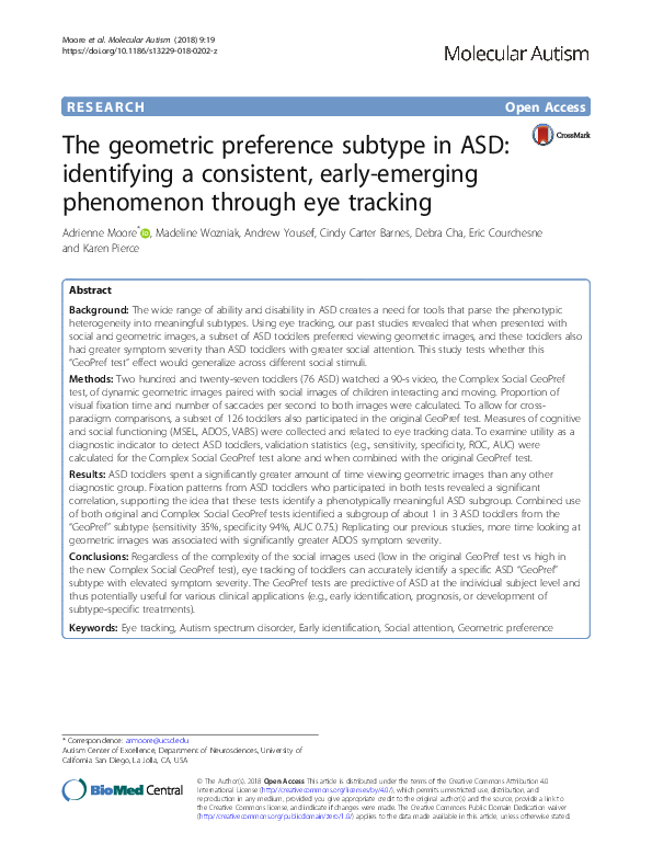 (PDF) The geometric preference subtype in ASD: identifying a consistent ...