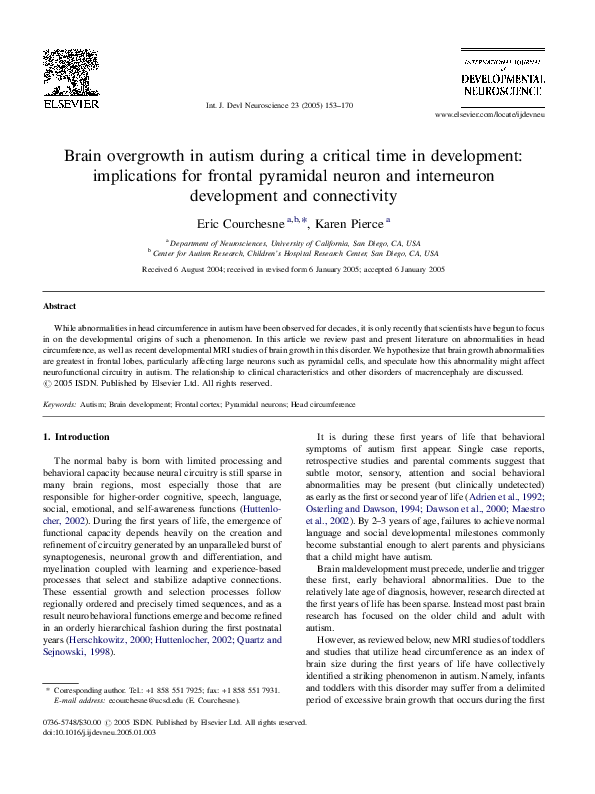 (PDF) Brain overgrowth in autism during a critical time in development ...