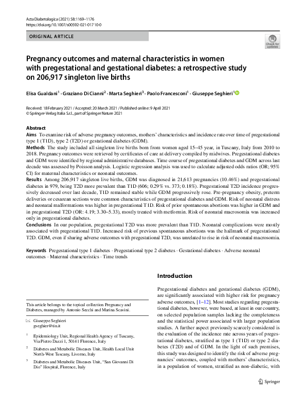 (PDF) Pregnancy outcomes and maternal characteristics in women with ...