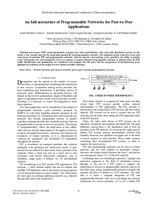(PDF) An Infrastructure of Programmable Networks for Peer-to-Peer ...