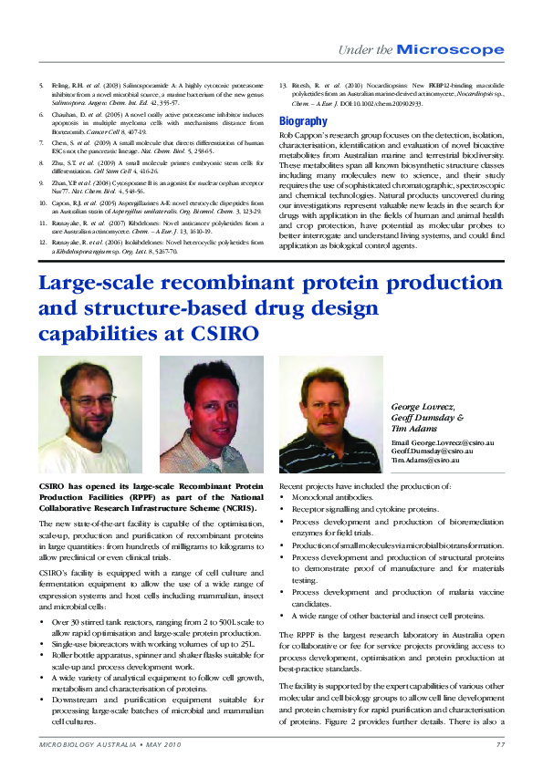 (PDF) Largescale protein production and structurebased