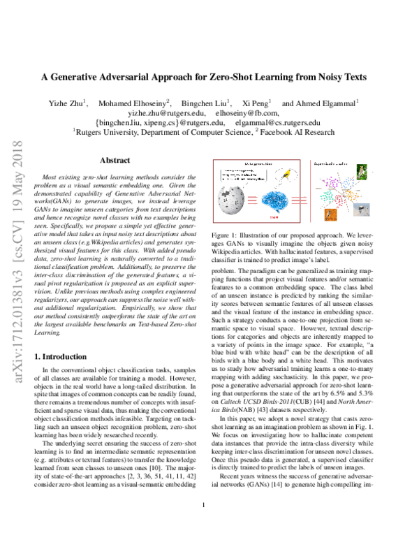 (PDF) A Generative Adversarial Approach for Zero-Shot Learning from ...