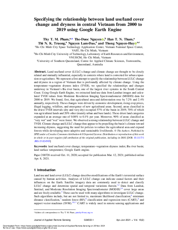 (PDF) Specifying the relationship between land use/land cover change ...
