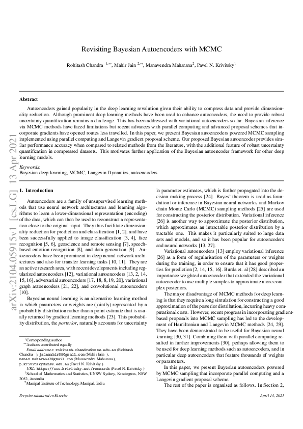 (PDF) Revisiting Bayesian Autoencoders with MCMC