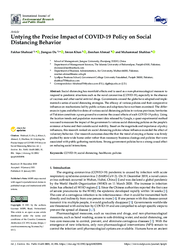 (PDF) Untying the Precise Impact of COVID-19 Policy on Social ...