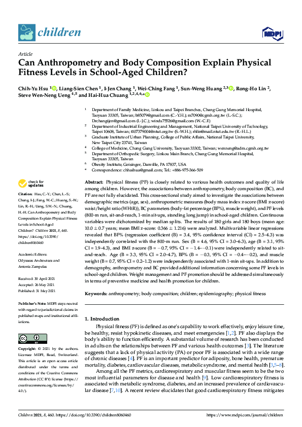 (PDF) Can Anthropometry and Body Composition Explain Physical Fitness ...