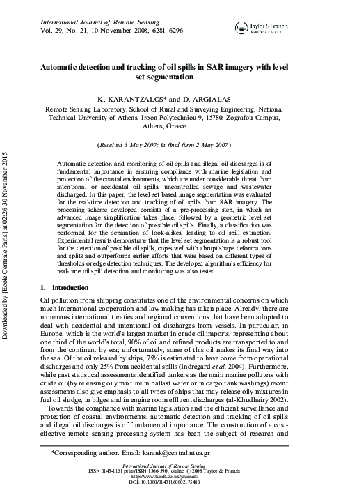 (PDF) Automatic detection and tracking of oil spills in SAR imagery ...