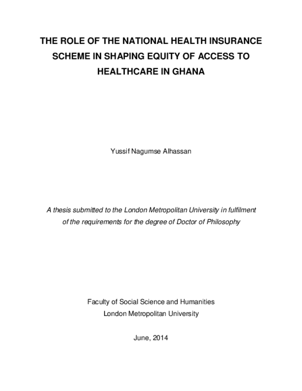 (PDF) The role of the National Health insurance scheme in shaping ...