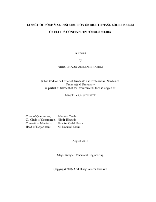 (PDF) Effect of Pore Size Distribution on Multiphase Equilibrium of ...