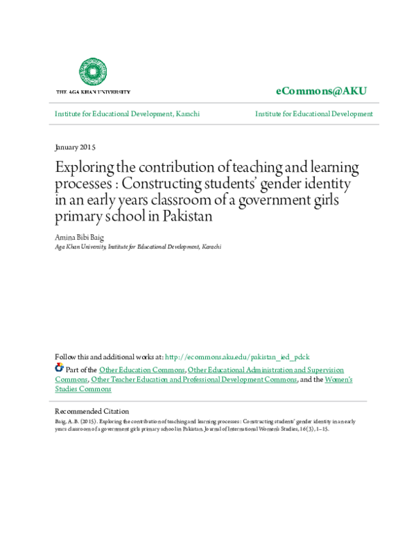 (PDF) Exploring the Contribution of Teaching and Learning Processes ...