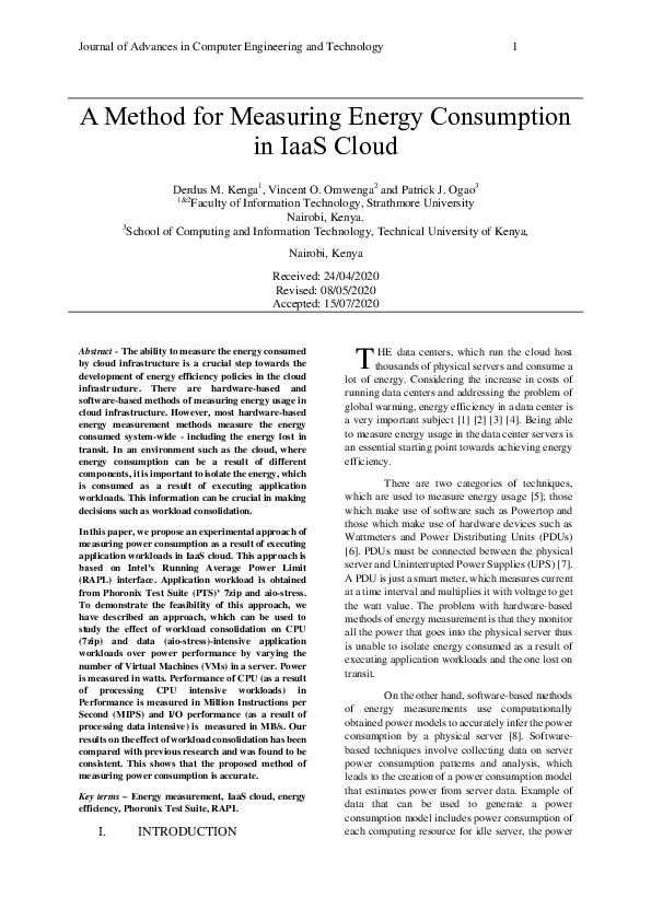 (PDF) A Method for Measuring Energy Consumption in IaaS Cloud