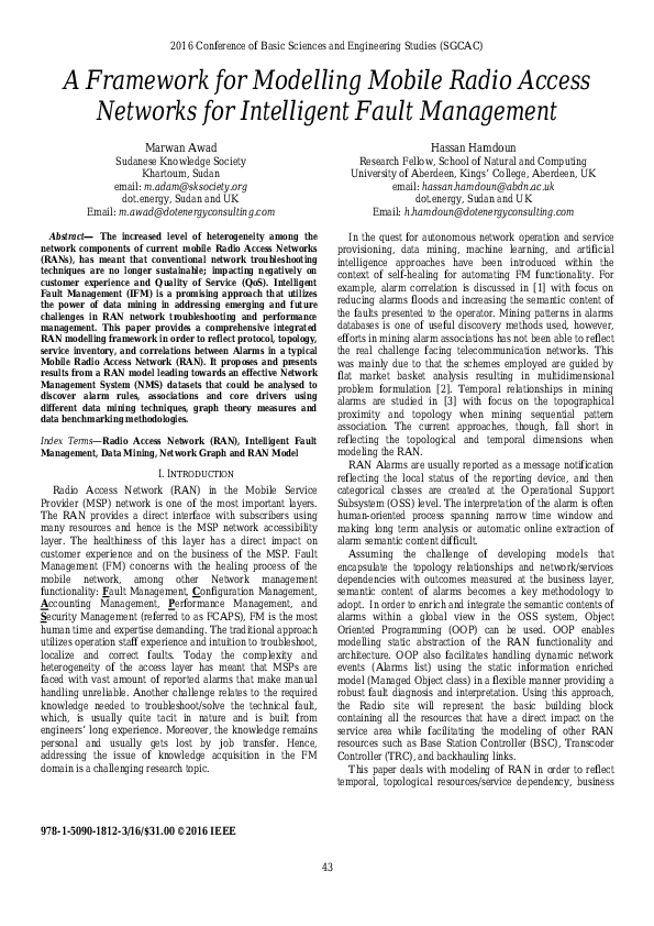 (PDF) A framework for modelling mobile radio access networks for ...