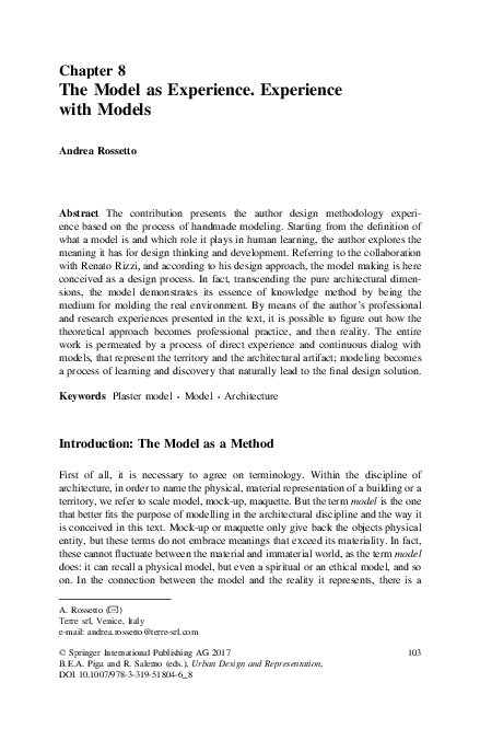 (PDF) The Model as Experience. Experience with Models