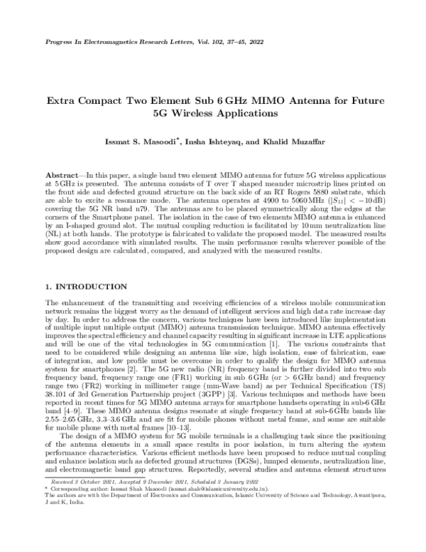 (PDF) Extra Compact Two Element Sub 6 GHZ Mimo Antenna for Future 5G ...