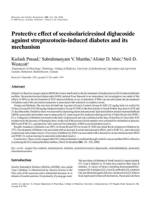 (PDF) Protective effect of secoisolariciresinol diglucoside against ...