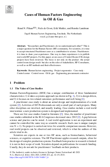 (PDF) Cases of Human Factors Engineering in Oil & Gas