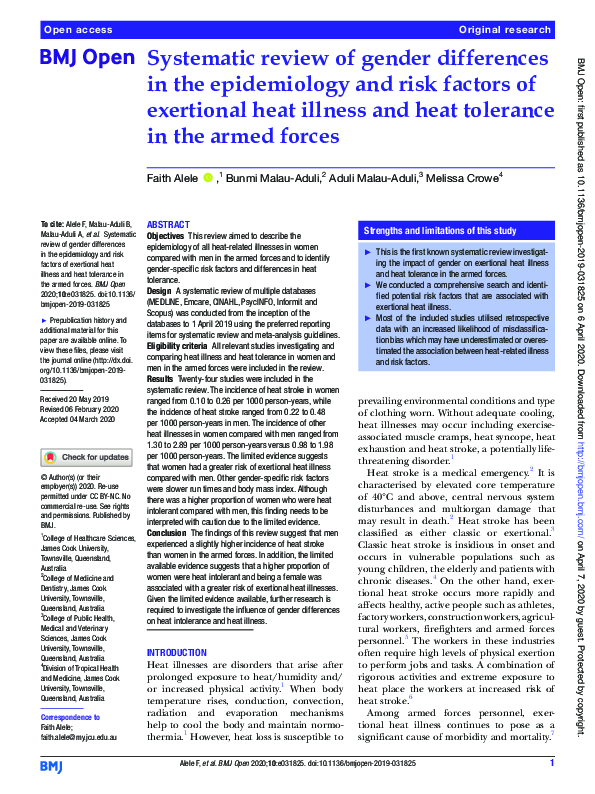 (PDF) Systematic review of gender differences in the epidemiology and ...