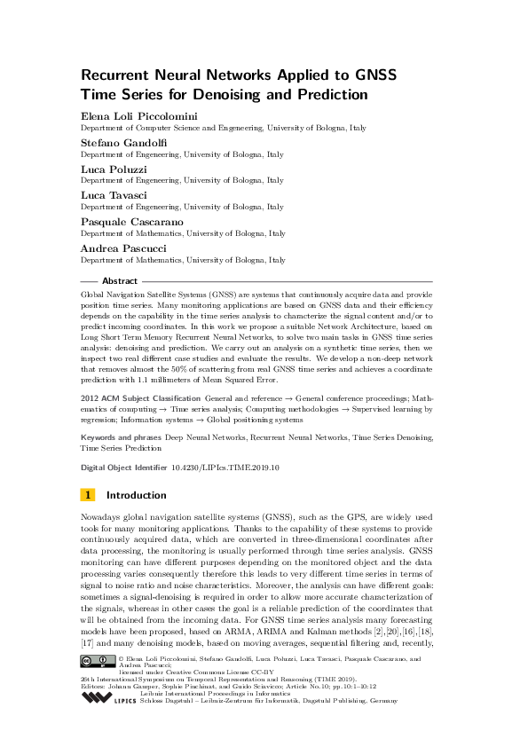 (PDF) Recurrent Neural Networks Applied to GNSS Time Series for ...
