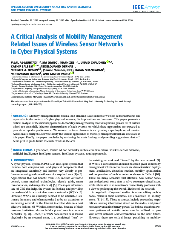 (PDF) A Critical Analysis of Mobility Management Related Issues of ...