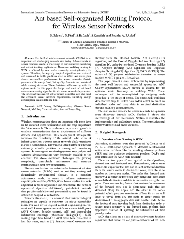 (PDF) Ant based self-organized routing protocol for wireless sensor ...