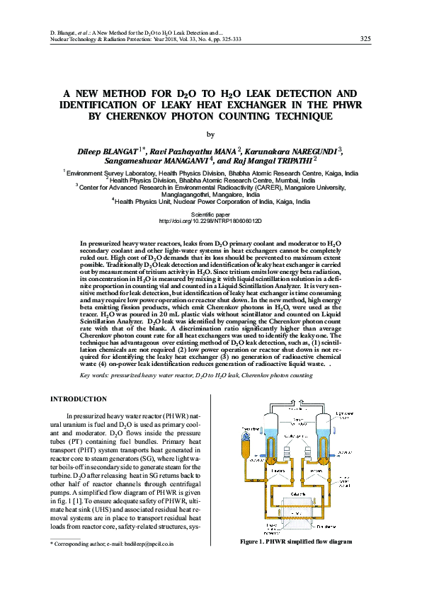 (PDF) A new method for D2O to H2O leak detection and identification of