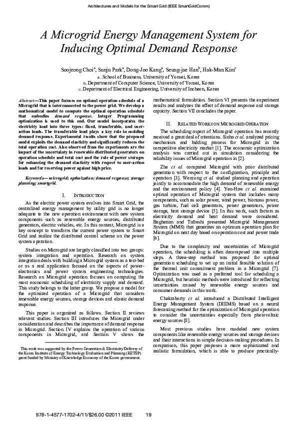 (PDF) A microgrid energy management system for inducing optimal demand ...