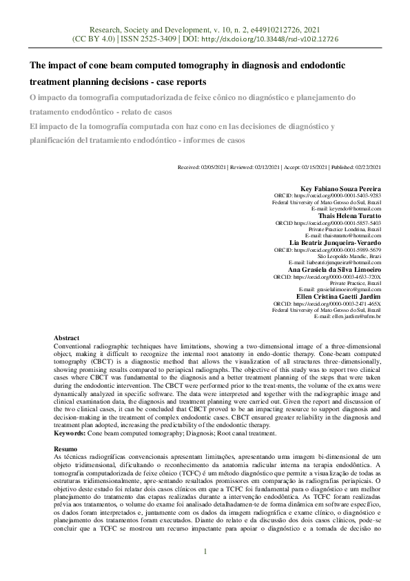 (PDF) The impact of cone beam computed tomography in diagnosis and ...