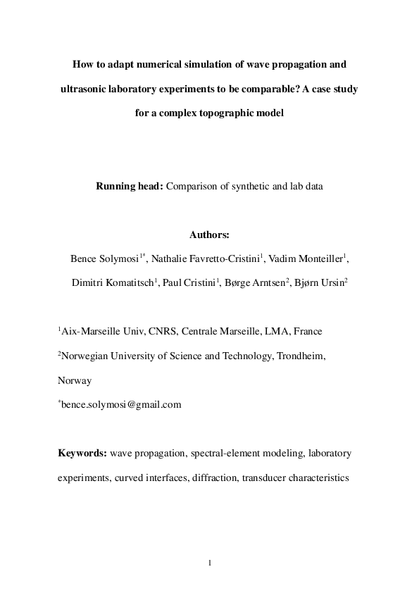 (PDF) How to adapt numerical simulation of wave propagation and ...