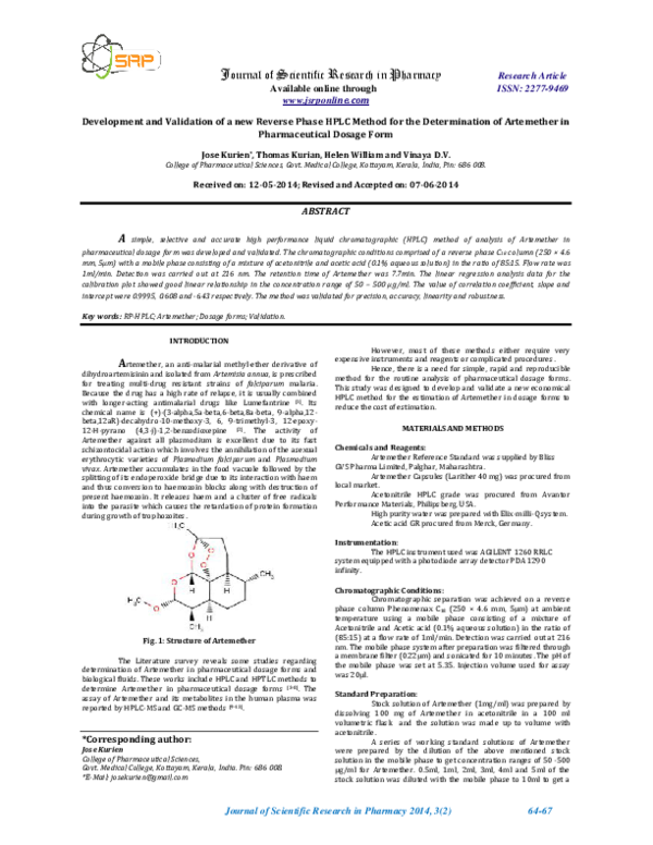 (PDF) Development and Validation of a new Reverse Phase HPLC Method for ...
