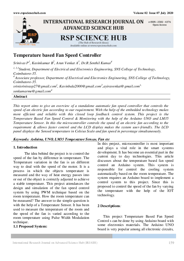 (PDF) Temperature based Fan Speed Controller Ayush Patel Academia.edu
