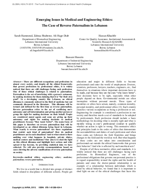(PDF) Emerging Issues in Medical and Engineering Ethics: The Case of ...