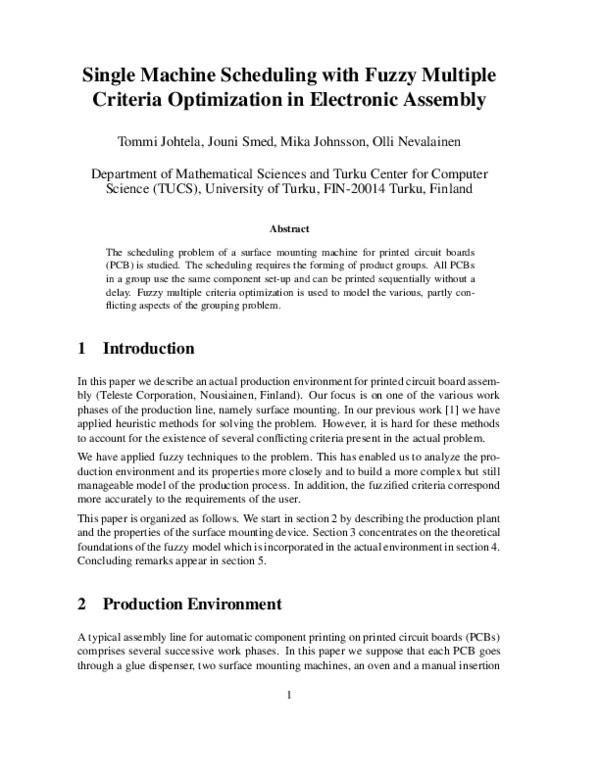 (PDF) Single Machine Scheduling with Fuzzy Multiple Criteria ...