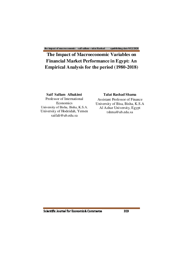 (PDF) The Impact of Macroeconomic Variables on Financial Market ...