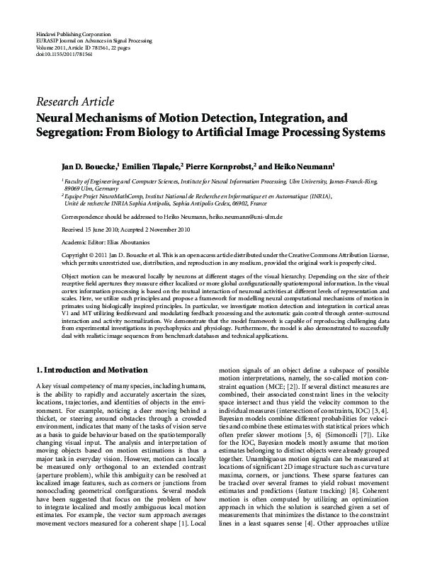 (PDF) Research Article Neural Mechanisms of Motion Detection ...