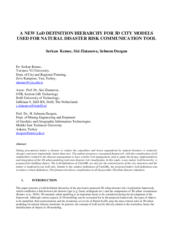 (PDF) A NEW LoD DEFINITION HIERARCHY FOR 3D CITY MODELS USED FOR ...