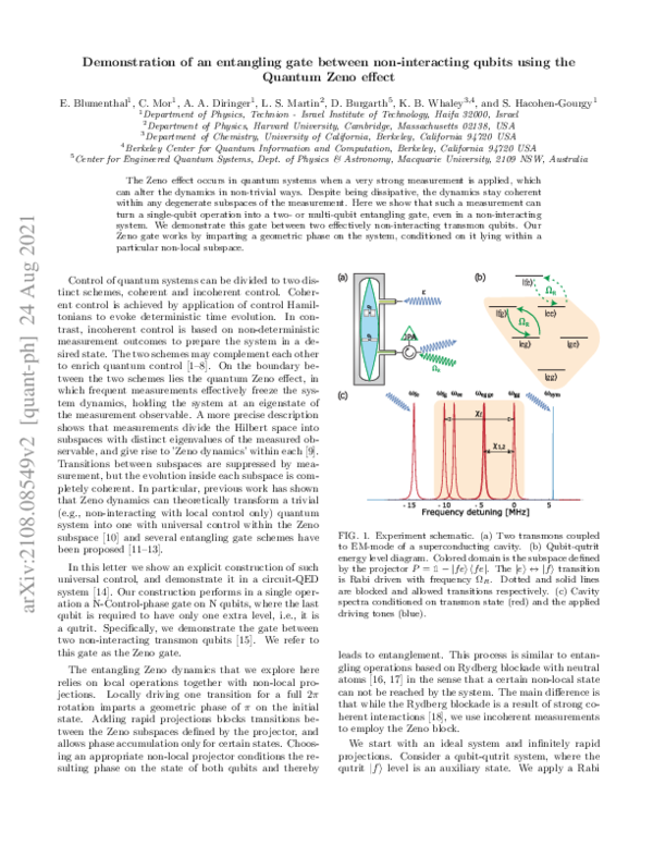 (PDF) Demonstration of an entangling gate between non-interacting ...