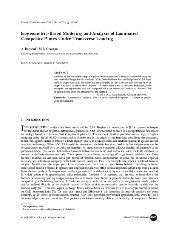 (PDF) Isogeometric-Based Modeling and Analysis of Laminated Composite ...