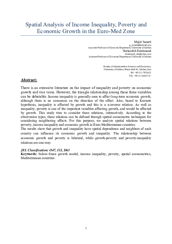 (PDF) Spatial Analysis of Income Inequality, Poverty and Economic ...