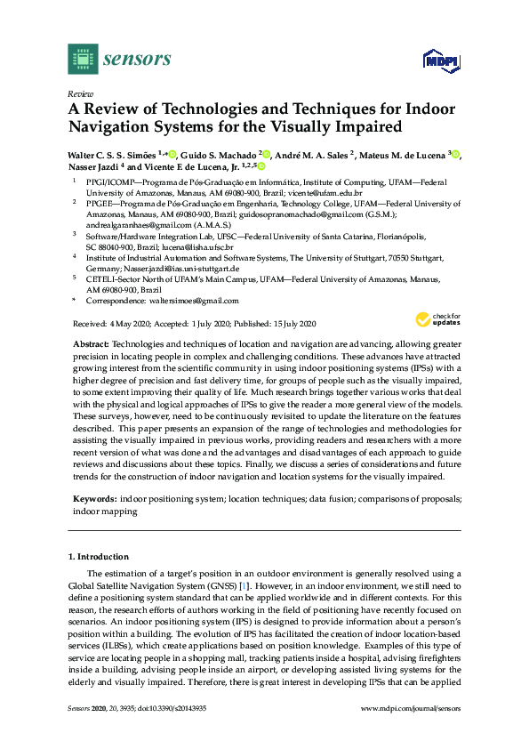 (PDF) A Review of Technologies and Techniques for Indoor Navigation ...