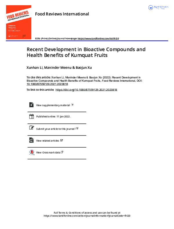 (PDF) Recent Development in Bioactive Compounds and Health Benefits of ...