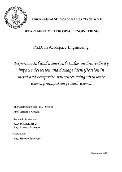 (PDF) Experimental and numerical studies on low velocity impacts ...