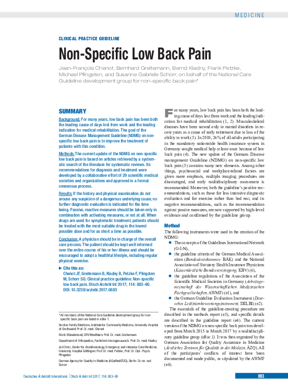 (PDF) Non-specific low back pain